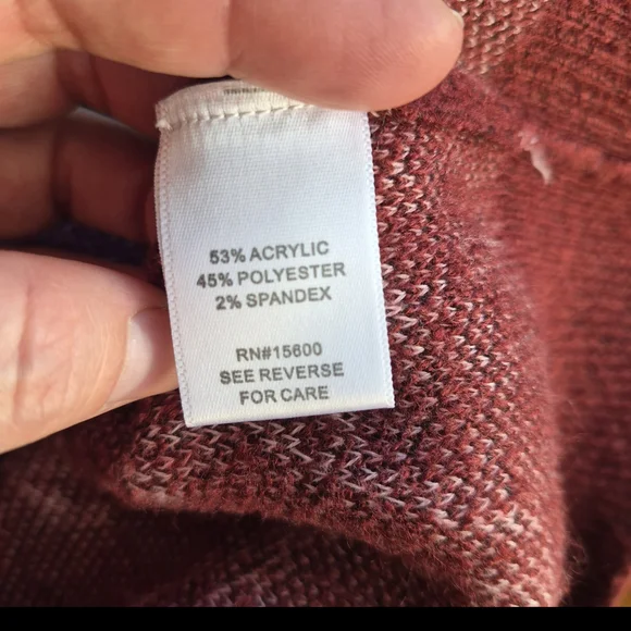 Elegant Floral Women's Turtleneck Sweater - Burgundy and Pink - Picture 3 of 6